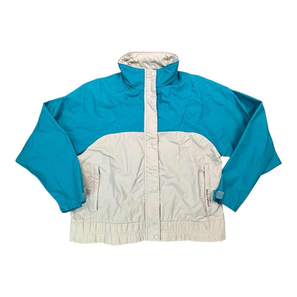 Vintage Helly Hansen Helly-Tech Jacket Womens S Teal Gray Full Zip Rain Wind